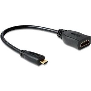 Delock 65391 Kabel High Speed HDMI met Ethernet - HDMI Micro-D male > HDMI-A female 23cm