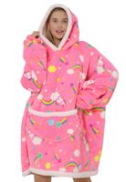 Snuggie unicorn fleece - neon roze - Badrock