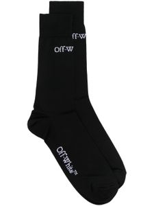 Off-White chaussettes en coton à logo en jacquard - Noir