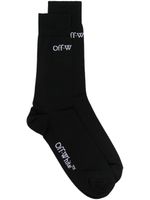 Off-White chaussettes en coton à logo en jacquard - Noir - thumbnail