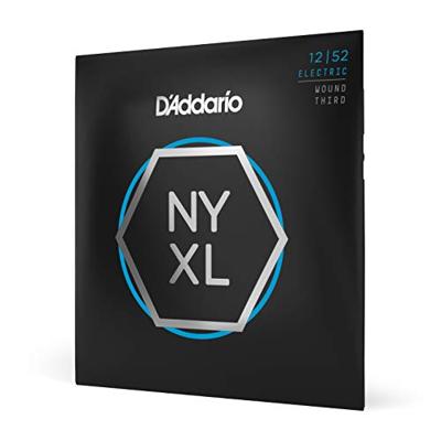 D'Addario Gitaarsnaren - NYXL Elektrische Gitaarsnaren - NYXL1252W - Ongeëvenaarde sterkte, stemvastheid, verbeterd middenbereik - Voor 6-snarige gitaren - 12-52 licht omwonden derde
