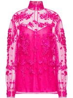 Valentino Garavani blouse brodée à col montant - Rose