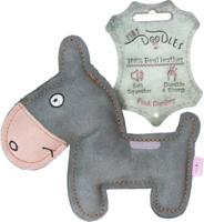 Holland Animal Care Tiny Doodles Doggy - Doodles Donkey - Hondenspeelgoed - Hondenspeelgoed met Piep - Roze - 17 cm