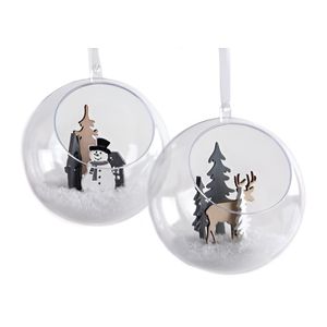 DIY open kerstballen - 2x stuks - transparant - 8 cm