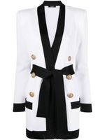 Balmain cardigan ceinturé à boutonnière croisée - Blanc