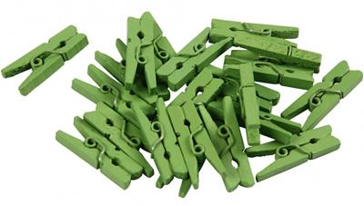 Creotime mini wasknijpers 2,5 x 0,3 cm groen 36 stuks