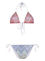 Missoni bikini triangles à motif de chevrons - Rose