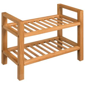 Schoenenrek met 2 schappen 49,5x27x40 cm massief eikenhout