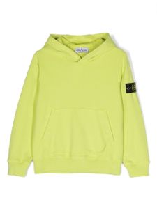 Stone Island Junior Compass-motif cotton hoodie - Vert