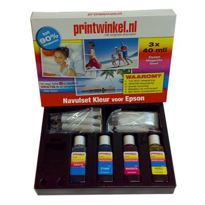 Epson Luxe navulset 3 kleuren (8 tot 10x navullen!)