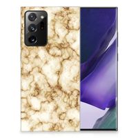 Samsung Galaxy Note20 Ultra TPU Siliconen Hoesje Marmer Goud - thumbnail