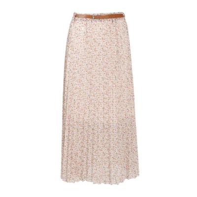 Cassis gebloemde semi-transparante rok lichtroze/bruin Cassis gebloemde semi-transparante rok lichtroze/bruin