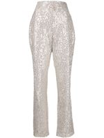 Saiid Kobeisy pantalon droit à ornements de sequins - Argent