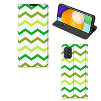 Samsung Galaxy A03s Hoesje met Magneet Zigzag Groen - thumbnail