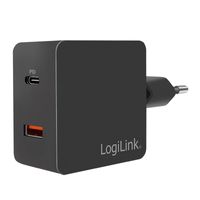 LogiLink PA0220 USB-oplader 18 W Binnen, Thuis Uitgangsstroom (max.) 3000 mA Aantal uitgangen: 2 x USB-C bus (Power Delivery), USB-A - thumbnail