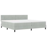 vidaXL Boxspringbed met matras en LED fluweel lichtgrijs 200x200 cm