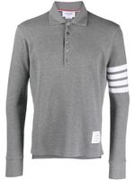 Thom Browne polo à 4 bandes signature - Gris