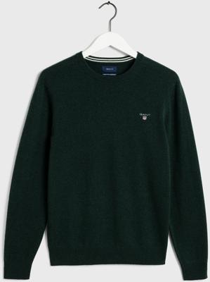 GANT Heren Trui Donkergroen Lamswol Crew Neck Regular Fit