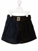 Balmain Kids short à boucle logo - Bleu