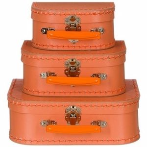 Kraamkado koffertje oranje 16 cm   -