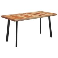 vidaXL Eettafel met V-vormige poten 160x80x77 cm massief sheeshamhout