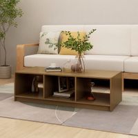 Salontafel 110x50x34 cm massief grenenhout honingbruin - thumbnail