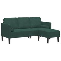 vidaXL 3-Zits Sofa met Chaise L-vormig Donkergroen 160 cm Velvet
