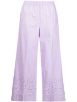 P.A.R.O.S.H. pantalon droit à broderie anglaise - Violet