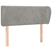 vidaXL Hoofdbord met randen 93x23x78/88 cm fluweel lichtgrijs, hoofdeinde, houten hoofdeinde, bedonderdeel, houten hoofdbord, slaapkamermeubel