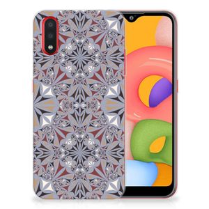 Samsung Galaxy A01 TPU Siliconen Hoesje Flower Tiles