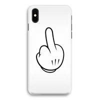 Middle finger white: iPhone X Volledig Geprint Hoesje - thumbnail