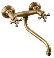 Inbouw wastafelmengkraan Sapho Antea 2-knop gebogen uitloop 19 cm brons