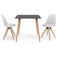 vidaXL 3-delige Eethoek wit