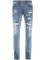 Philipp Plein jean droit à effet taches de peinture - Bleu - thumbnail