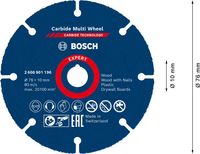 Bosch Accessoires Expert Carbide Multi Wheel doorslijpschijf 76 mm, 1 mm, 10 mm - 1 stuk(s) - 2608901196 - thumbnail