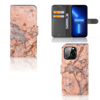 iPhone 13 Pro Bookcase Marmer Oranje - thumbnail