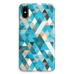 Gekleurde driehoekjes blauw: iPhone XS Max Volledig Geprint Hoesje