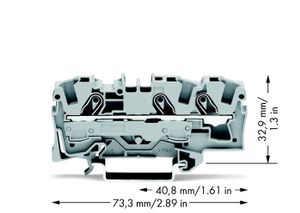 WAGO 2006-1301 Doorgangsklem 7.50 mm Spanveer Toewijzing: L Grijs 1 stuk(s)