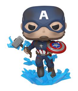 Avengers: Endgame POP! Movies Vinyl Figure Captain America w/Broken Shield & Mjölnir 9 cm