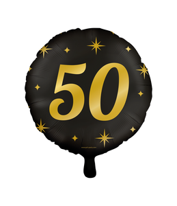 Classy Folieballon 50 Jaar Zwart/Goud (46cm)