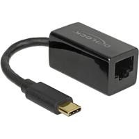 Delock Adapter SuperSpeed USB-C St > Gigabit LAN comp. zwart