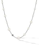 David Yurman collier Station en argent sterling serti de diamants et de perle