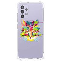 Samsung Galaxy A32 4G | A32 5G Enterprise Editie Stevig Bumper Hoesje Cat Color - thumbnail