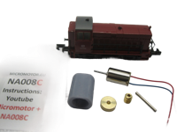 micromotor NA008C motor ombouwset voor Arnold V45 , SNCF Y 9200, SNCF Y 51115, SNCF Y 7530, BR D 2895