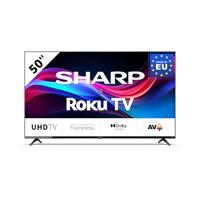 SHARP 50GJ4225E - 50 inch televisie (126 cm) 4K Ultra HD Roku TV - Gaming & Streaming LED Smart TV zonder frame (HDR10, HDMI 2.1, AV1-Codec, Receiver, WLAN) - Netflix, Prime, YouTube, Disney+, Apple