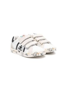 Premiata Kids baskets en cuir Andy à attache scratch - Blanc