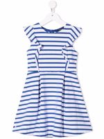 Ralph Lauren Kids robe rayée à manches courtes - Bleu