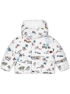 Dolce & Gabbana Kids doudoune à imprimé graphique - Blanc