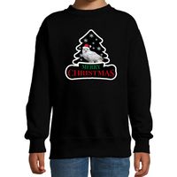 Dieren kersttrui uil zwart kinderen - Foute uilen kerstsweater 14-15 jaar (170/176)  -