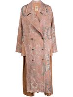 Uma Wang jacquard layered double-breasted coat - Rose - thumbnail